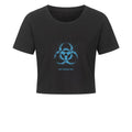 Biohazard Blue_ Apokalyptisches Symbol - Ladies Cropped Tee | T-Shirt | Dark Shadows Arts
