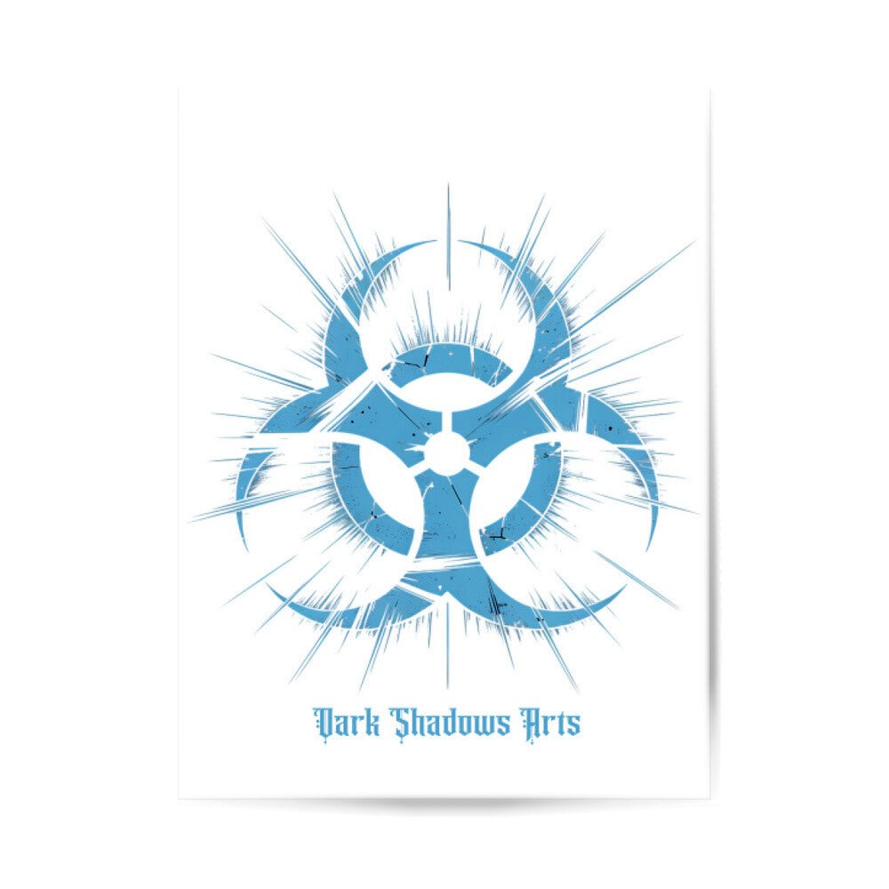 Biohazard Blue_ Apokalyptisches Symbol - Poster 3:4 | Poster | Dark Shadows Arts