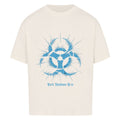 Biohazard Blue_ Apokalyptisches Symbol - VACANCY Oversized Shirt | T-Shirt | Dark Shadows Arts