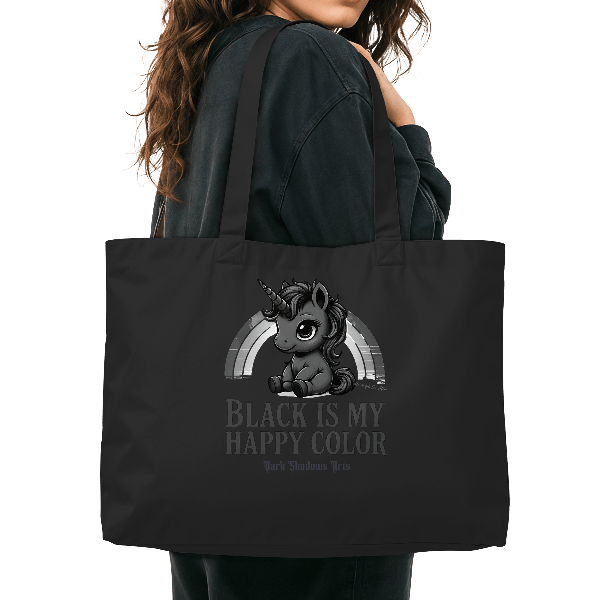Black is My Happy Color_ Gothic Unicorn - Organic Shopping Bag - Organic Shopping - Bag | Taschen | Dark Shadows Arts