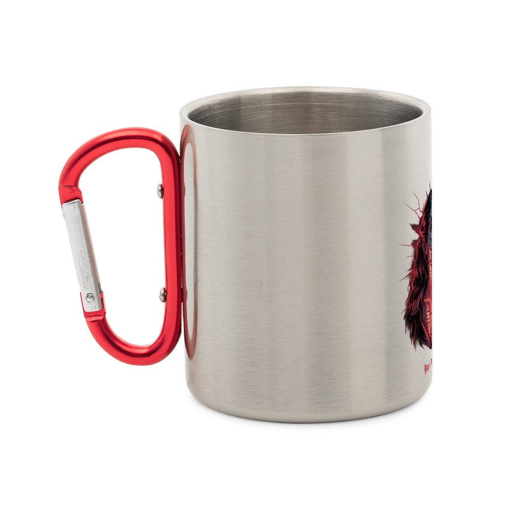 Broken Reflections – Zerrissene Seele im Spiegel - Edelstahl - Tasse mit Karabiner | Mug | Dark Shadows Arts