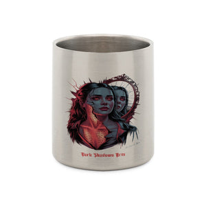 Broken Reflections – Zerrissene Seele im Spiegel - Edelstahl - Tasse mit Karabiner | Mug | Dark Shadows Arts