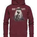 Defiant Bones – Erhobenes Skelett in mystischem Nebel - DSA - Organic Hoodie | Hoodies | Dark Shadows Arts