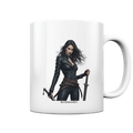 Dual Wielding Elegance Leather Clad Warrior - Tasse glossy | Trinkgefäße | Dark Shadows Arts