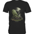 Düsterer Friedhof bei Nacht - Geist vor verfallenem Grabstein in mystischer Atmosphäre - Premium Shirt | Unisex - Shirts | Dark Shadows Arts