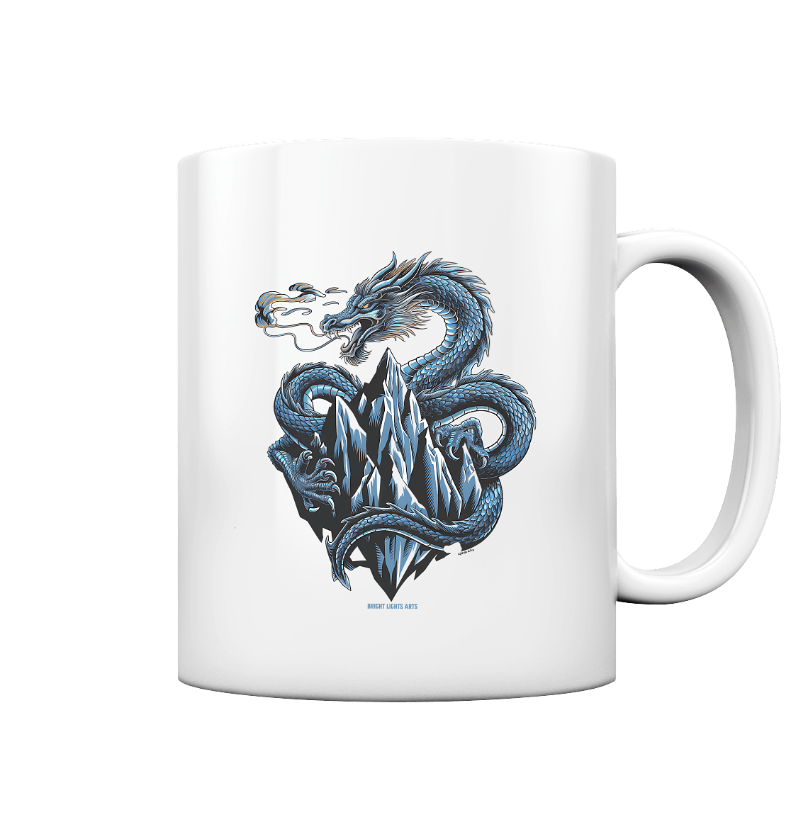 Eisdrache – Wächter der gefrorenen Gipfel - Tasse glossy | Trinkgefäße | Dark Shadows Arts
