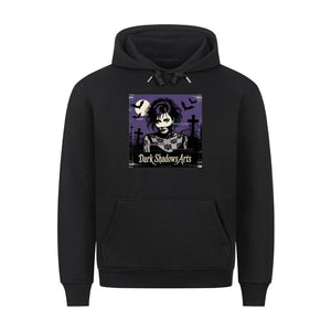 Gothic Vision – Schattenfrau im VHS - Nebel - HigherBlanks Premium Hoodie | Hoodie | Dark Shadows Arts