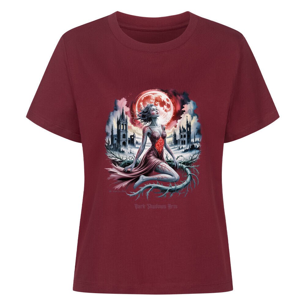 Heart of Thorns – Gebrochene Göttin unter Blutmond - Premium Organic Shirt Women | T-Shirt | Dark Shadows Arts