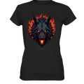 Inferno Howl - The Fiery Wolf - Ladies Premium Shirt | Lady - Shirts | Dark Shadows Arts