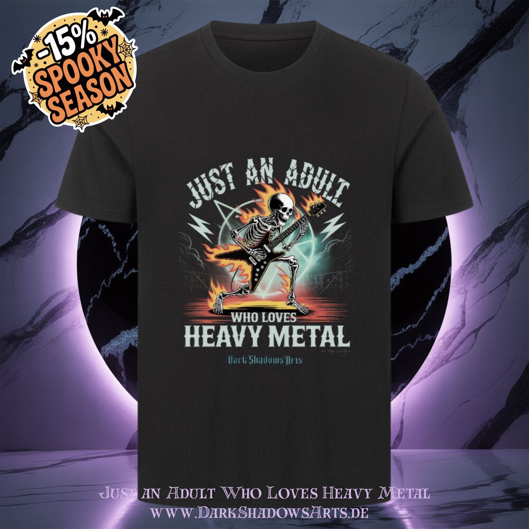 Just an Adult Who Loves Heavy Metal - HigherBlanks Premium T-Shirt | T-Shirt | Dark Shadows Arts