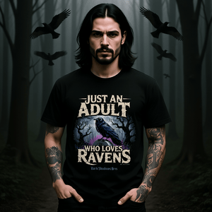 Just an Adult Who Loves Ravens - HigherBlanks Premium T-Shirt | T-Shirt | Dark Shadows Arts