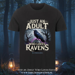 Just an Adult Who Loves Ravens - HigherBlanks Premium T-Shirt | T-Shirt | Dark Shadows Arts