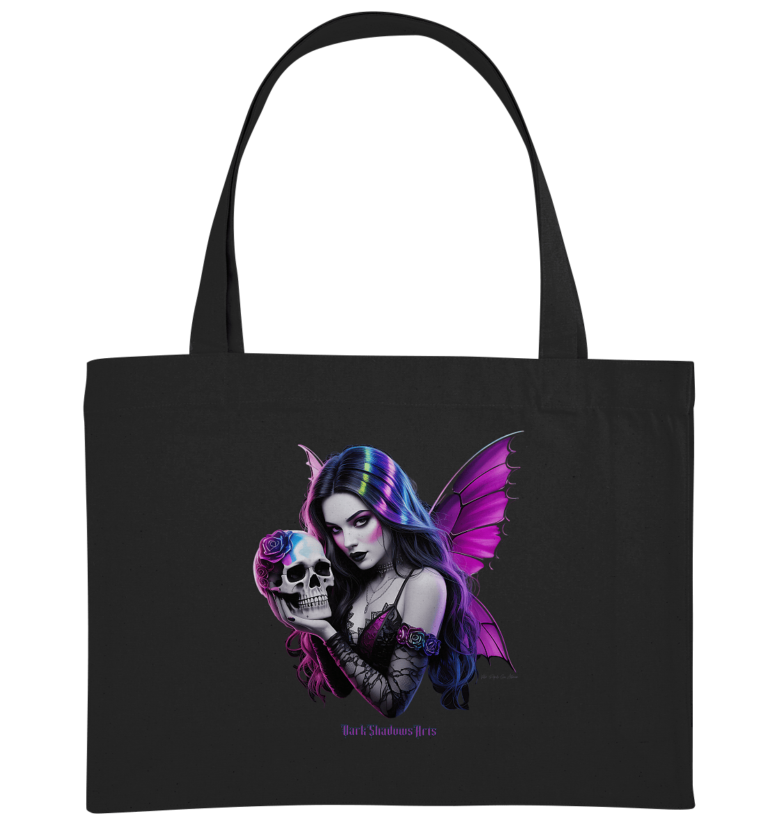 Königin der Schattenflügel - Ladies Organic Shirt Dress - Organic Shopping - Bag | Taschen | Dark Shadows Arts