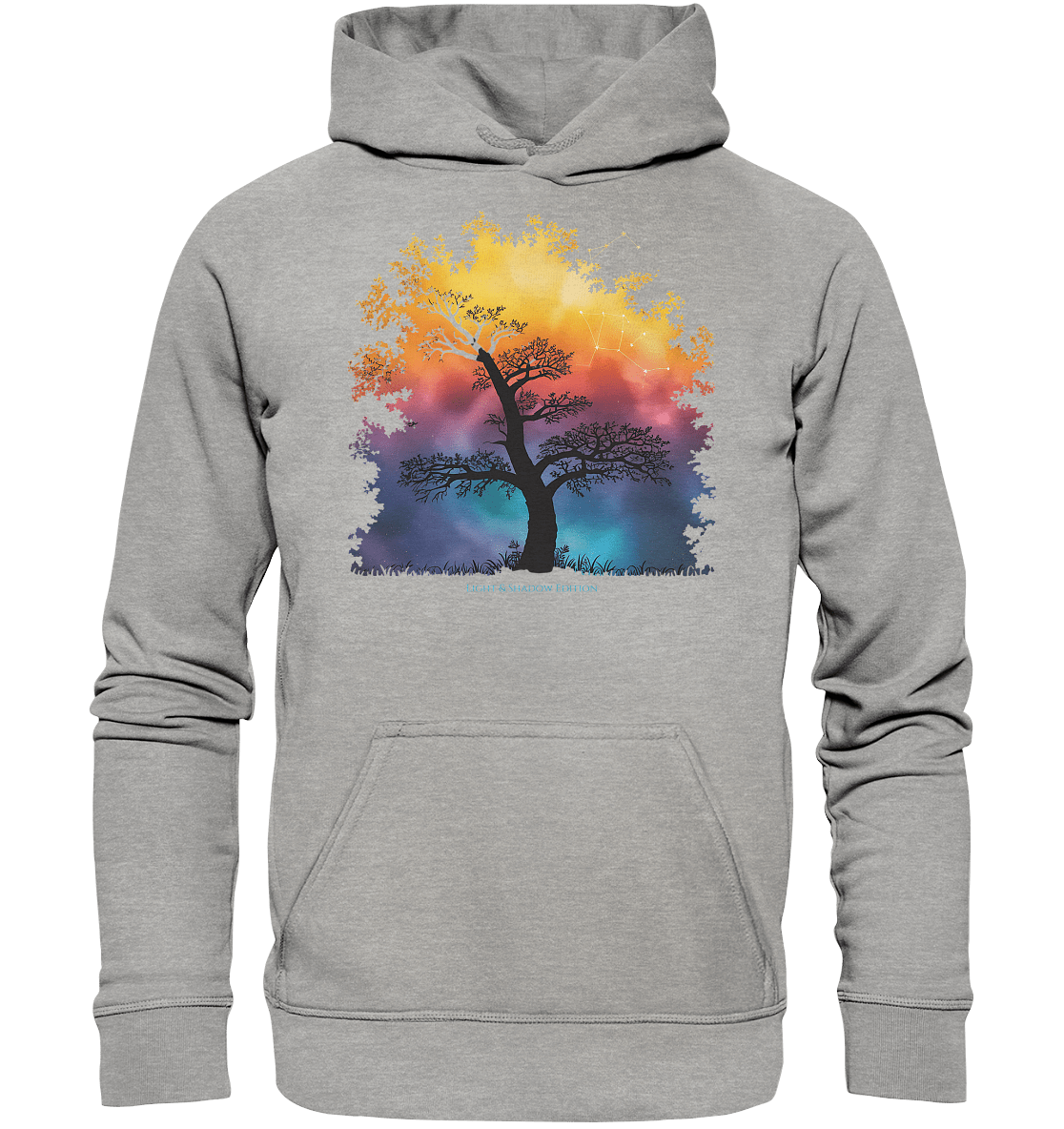Licht & Schatten – Magische Baumlandschaft mit Sternbild - Basic Unisex Hoodie | Hoodies | Dark Shadows Arts
