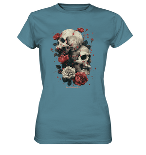 Makabre Eleganz Schädel und Rosen Kunst - Ladies Premium Shirt | Lady - Shirts | Dark Shadows Arts