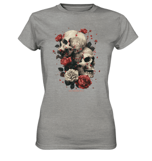 Makabre Eleganz Schädel und Rosen Kunst - Ladies Premium Shirt | Lady - Shirts | Dark Shadows Arts