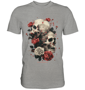 Makabre Eleganz Schädel und Rosen Kunst - Premium Shirt | Unisex - Shirts | Dark Shadows Arts