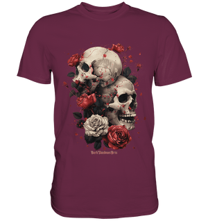 Makabre Eleganz Schädel und Rosen Kunst - Premium Shirt | Unisex - Shirts | Dark Shadows Arts