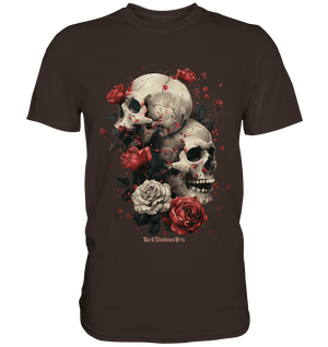 Makabre Eleganz Schädel und Rosen Kunst - Premium Shirt | Unisex - Shirts | Dark Shadows Arts