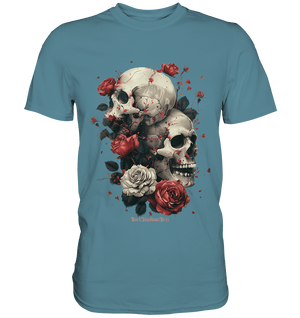 Makabre Eleganz Schädel und Rosen Kunst - Premium Shirt | Unisex - Shirts | Dark Shadows Arts