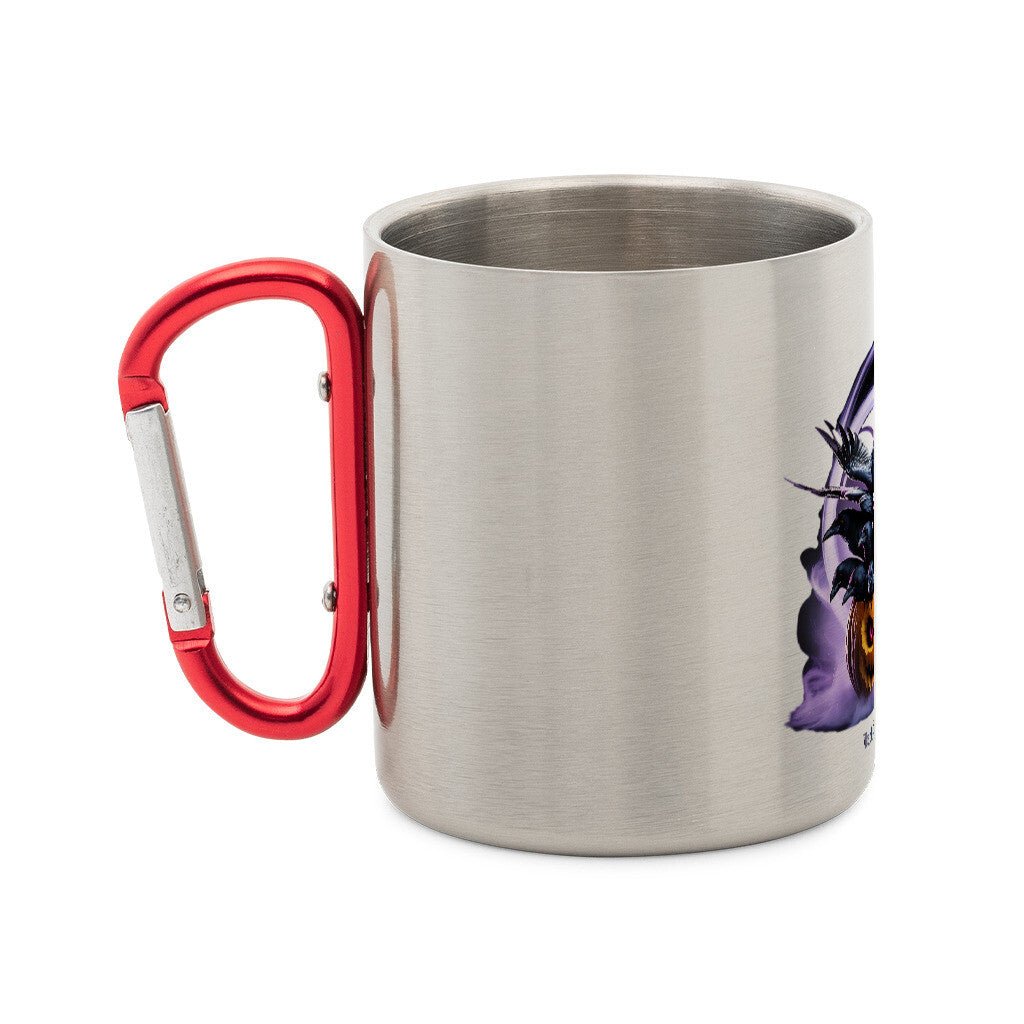 Raven Pumpkin Glow - Edelstahl - Tasse mit Karabiner | Mug | Dark Shadows Arts