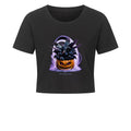 Raven Pumpkin Glow - Ladies Cropped Tee | T-Shirt | Dark Shadows Arts