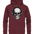 Requiem in Beats – Totenkopf mit Ohrhörern für Musikrebellen - Organic Hoodie | Hoodies | Dark Shadows Arts