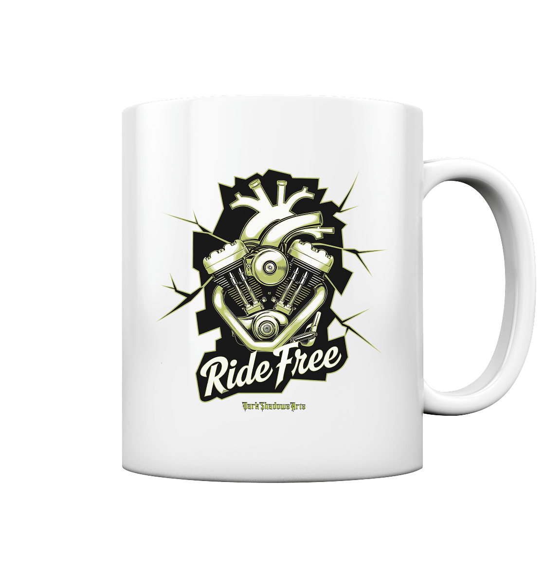 Ride Free – Motorrad & Freiheit - Tasse glossy | Trinkgefäße | Dark Shadows Arts