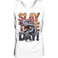 SLAY THE DAY! – Kraftvolles Dinosaurier - Design mit T - Rex - Motiv - Relaxed Tank Top | Tank - Tops | Dark Shadows Arts