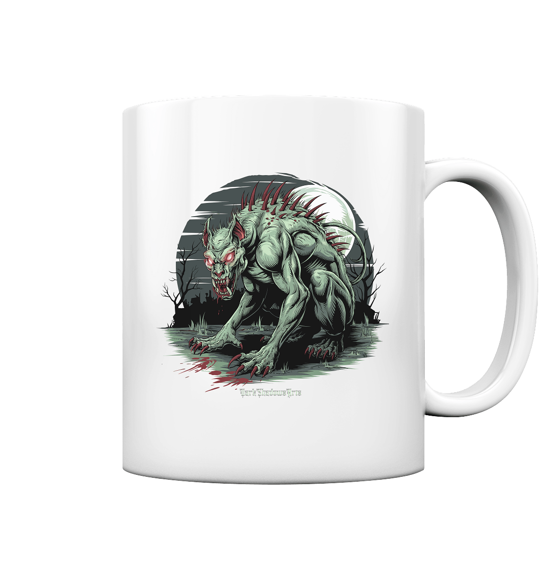 The Mythical Chupacabra – Monsterhund mit roten Augen & Stacheln - Tasse glossy | Trinkgefäße | Dark Shadows Arts