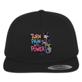 TURN PAIN INTO POWER – Rebellisches Design für kreative Köpfe - Premium Snapback | Kappen & Mützen | Dark Shadows Arts