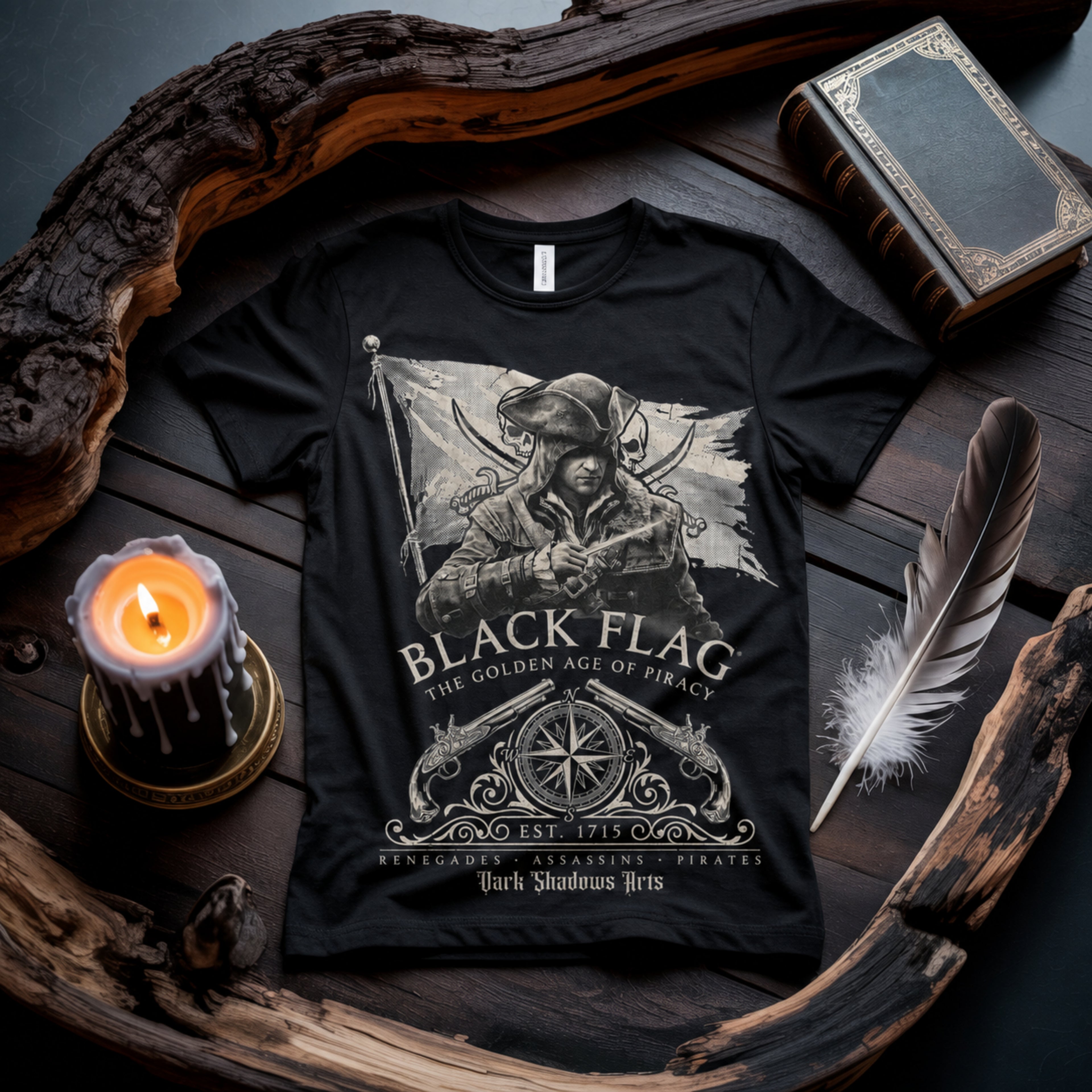 Black Flag – The Golden Age of Piracy Vintage Piraten Premium T-Shirt