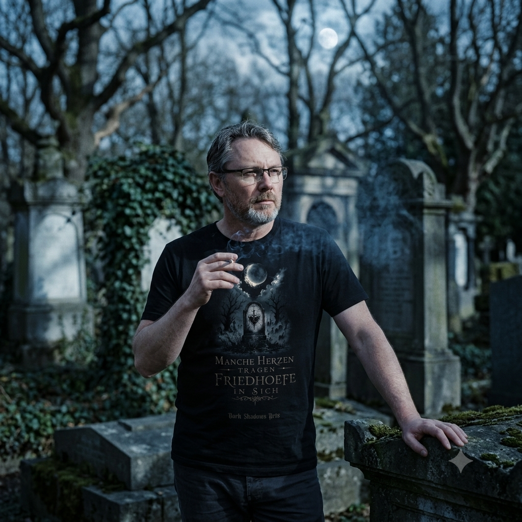Manche Herzen tragen Friedhoefe in sich – Gothic Schattenpoesie Mond Premium T-Shirt