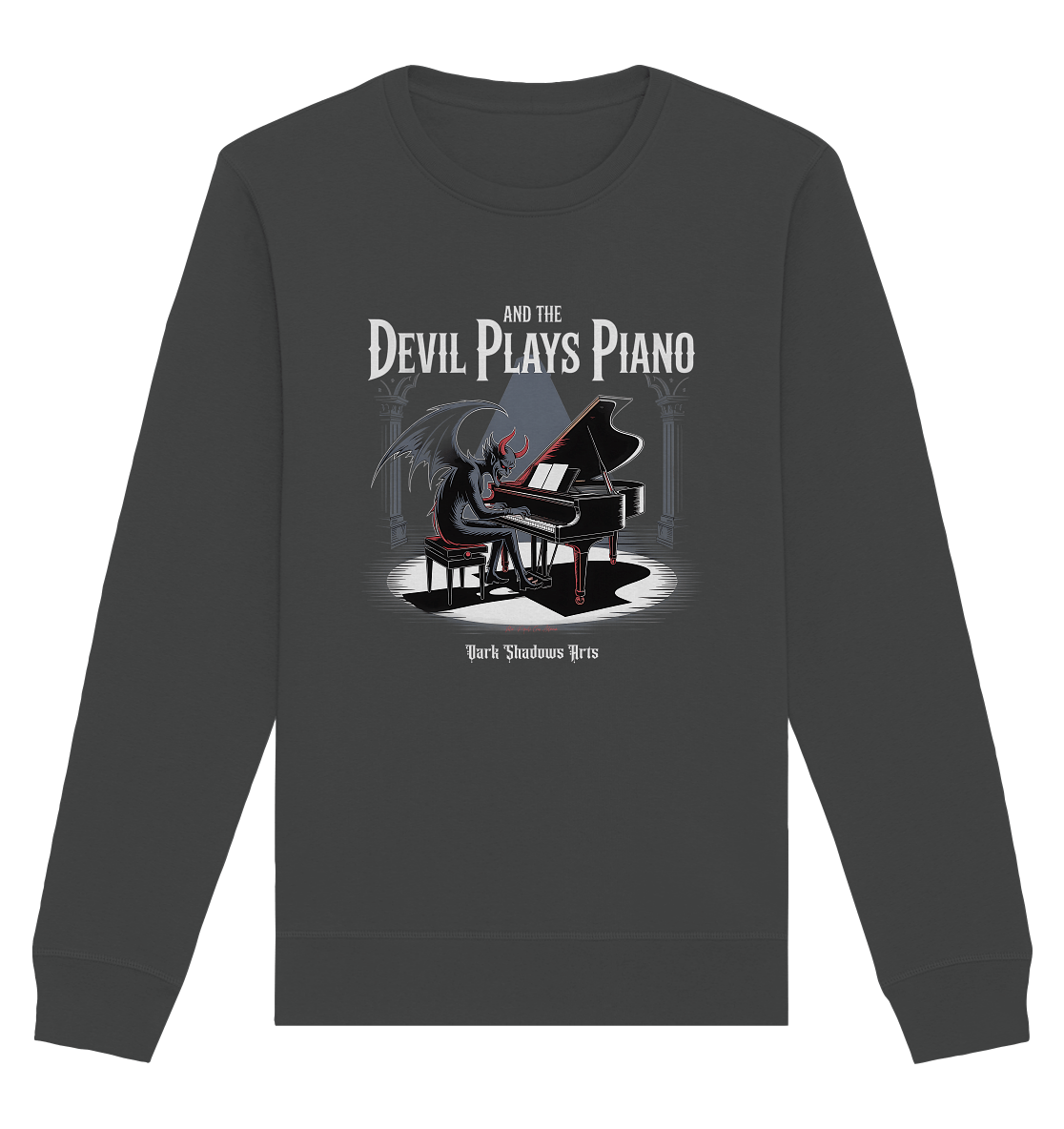 And the Devil Plays Piano – Höllische Klangkunst - DSA - Organic Basic Unisex Sweatshirt | Sweatshirts | Dark Shadows Arts