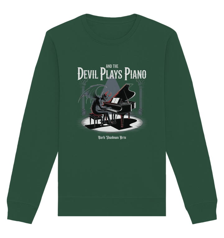 And the Devil Plays Piano – Höllische Klangkunst - DSA - Organic Basic Unisex Sweatshirt | Sweatshirts | Dark Shadows Arts