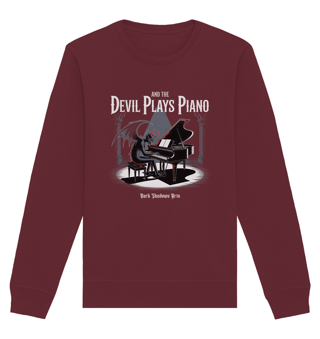 And the Devil Plays Piano – Höllische Klangkunst - DSA - Organic Basic Unisex Sweatshirt | Sweatshirts | Dark Shadows Arts