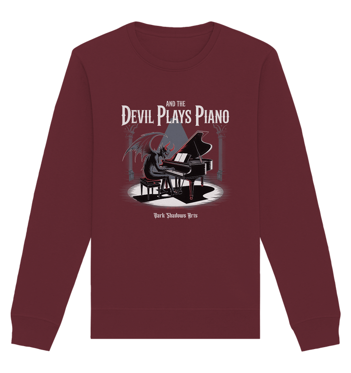 And the Devil Plays Piano – Höllische Klangkunst - DSA - Organic Basic Unisex Sweatshirt | Sweatshirts | Dark Shadows Arts