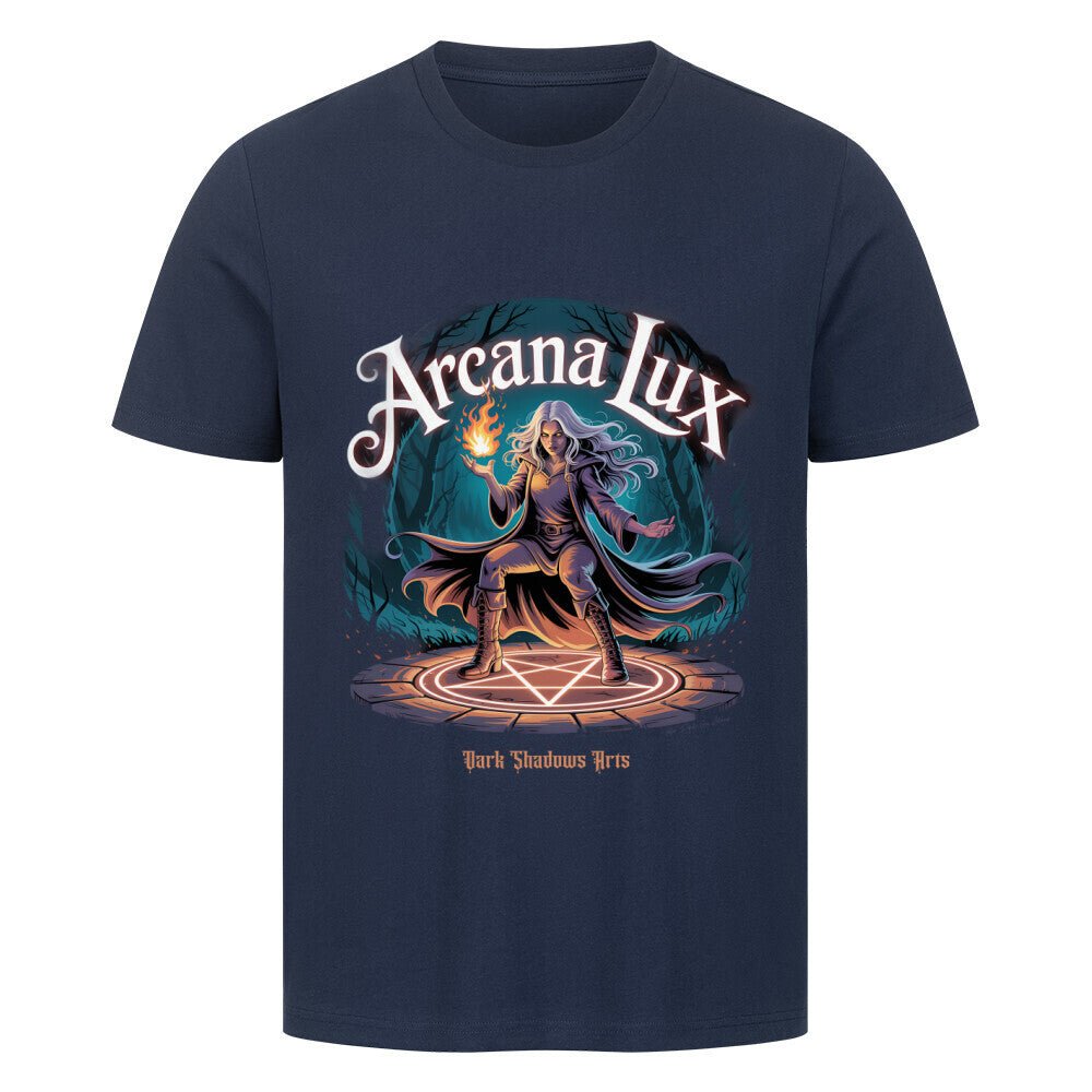 Arcana Lux_ Magische Flamme & Runenkreis - HigherBlanks Premium T-Shirt | T-Shirt | Dark Shadows Arts