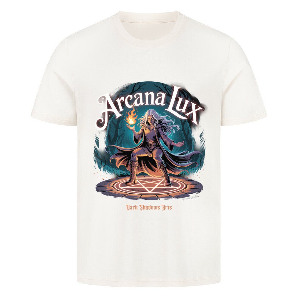 Arcana Lux_ Magische Flamme & Runenkreis - HigherBlanks Premium T-Shirt | T-Shirt | Dark Shadows Arts
