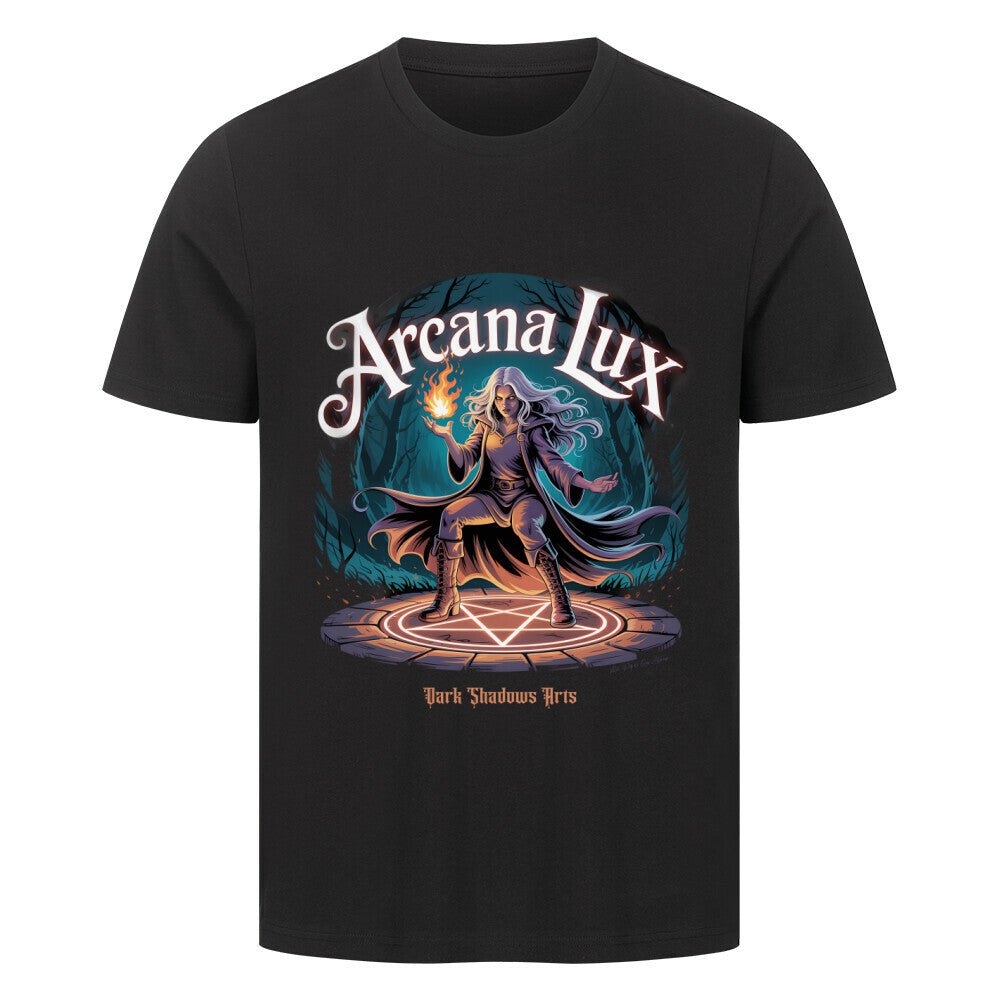 Arcana Lux_ Magische Flamme & Runenkreis - HigherBlanks Premium T-Shirt | T-Shirt | Dark Shadows Arts