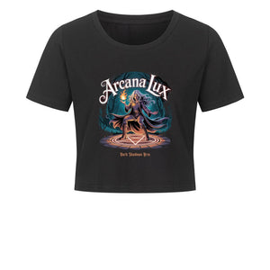 Arcana Lux_ Magische Flamme & Runenkreis - Ladies Cropped Tee | T-Shirt | Dark Shadows Arts