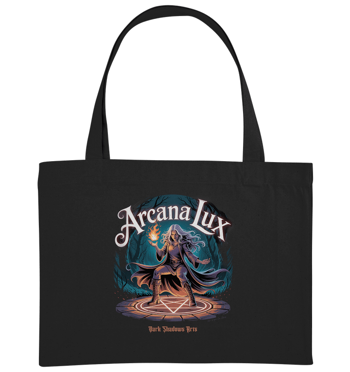 Arcana Lux_ Magische Flamme & Runenkreis - Organic Shopping - Bag - Organic Shopping - Bag | Taschen | Dark Shadows Arts