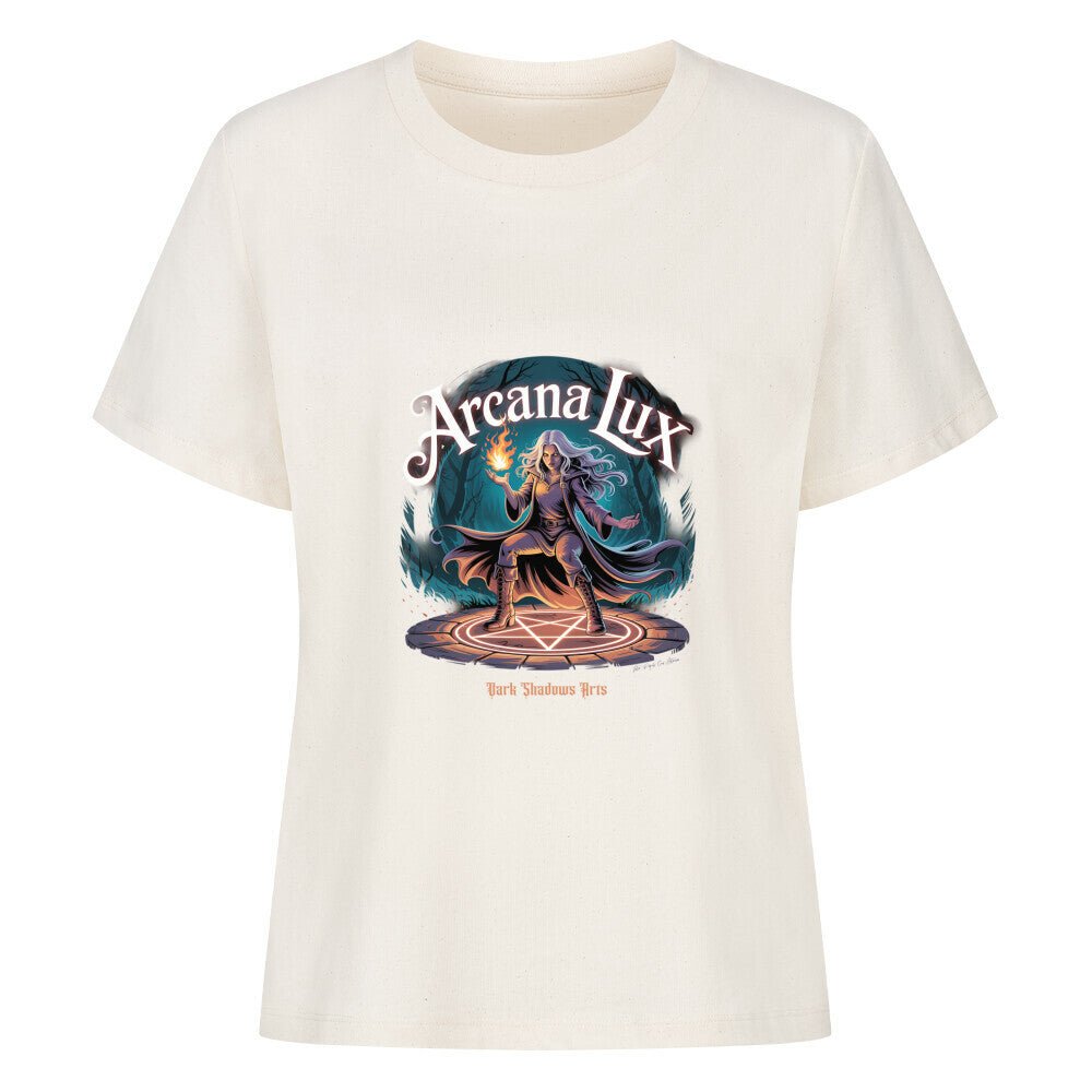 Arcana Lux_ Magische Flamme & Runenkreis - Premium Organic Shirt Women | T-Shirt | Dark Shadows Arts
