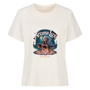 Arcana Lux_ Magische Flamme & Runenkreis - Premium Organic Shirt Women | T-Shirt | Dark Shadows Arts
