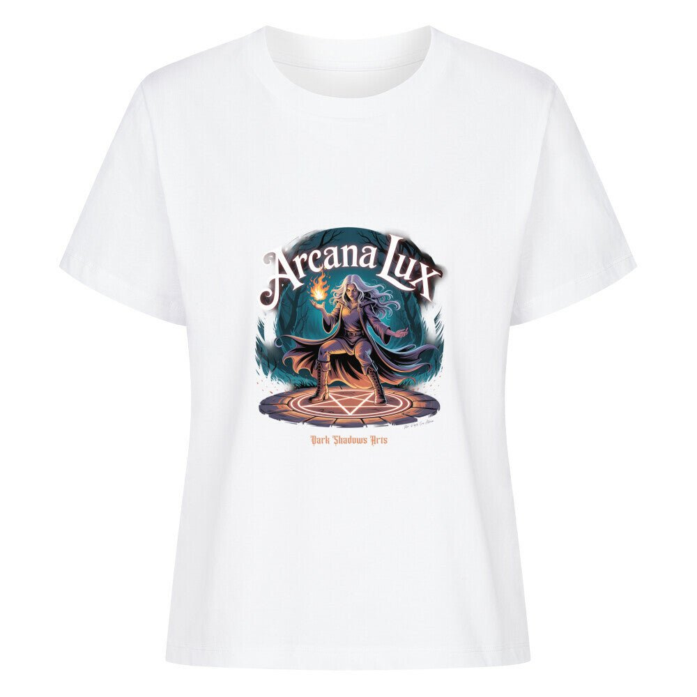 Arcana Lux_ Magische Flamme & Runenkreis - Premium Organic Shirt Women | T-Shirt | Dark Shadows Arts
