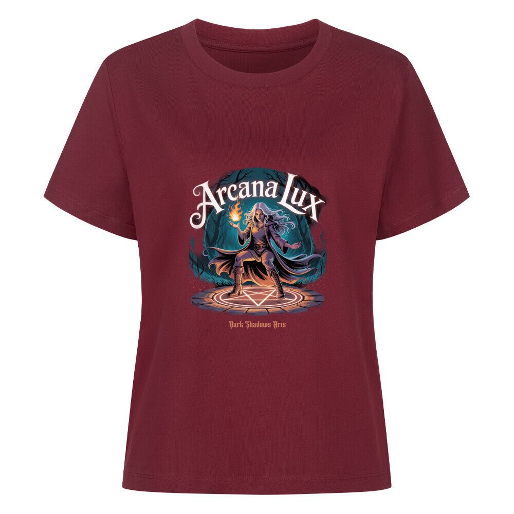 Arcana Lux_ Magische Flamme & Runenkreis - Premium Organic Shirt Women | T-Shirt | Dark Shadows Arts