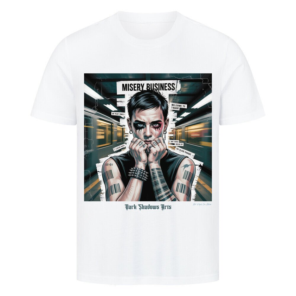 Barcode Heartbreak – Zwischen Neonlicht & Schattenseele - HigherBlanks Premium T-Shirt | T-Shirt | Dark Shadows Arts