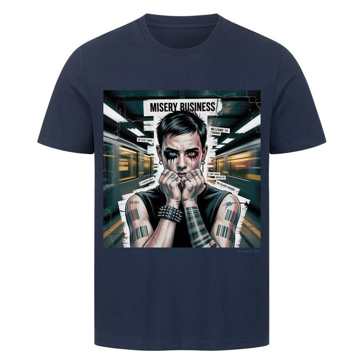 Barcode Heartbreak – Zwischen Neonlicht & Schattenseele - HigherBlanks Premium T-Shirt | T-Shirt | Dark Shadows Arts