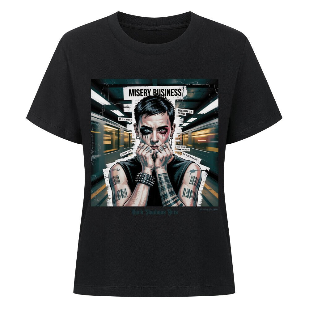 Barcode Heartbreak – Zwischen Neonlicht & Schattenseele - Organic Shirt Women | T-Shirt | Dark Shadows Arts