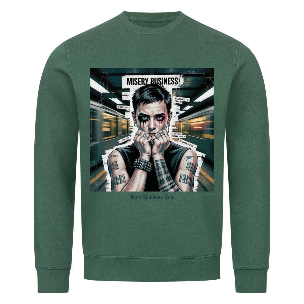 Barcode Heartbreak – Zwischen Neonlicht & Schattenseele - Premium Organic Sweatshirt | Sweatshirt | Dark Shadows Arts
